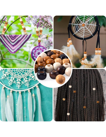 100 Perlas de Madera Vintage Pndeyo 9x10mm para Joyería DIY