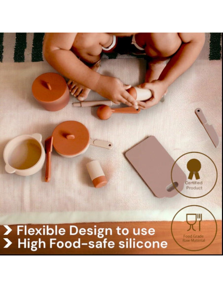 Set de Cocina de Silicona para Niños Kangde - 9 Piezas Educativas