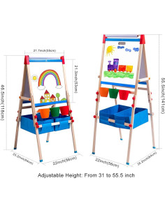 Caballete de arte ajustable ERYOK para niños con accesorios 2