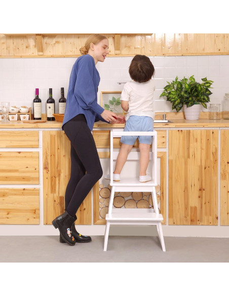 Escalera de Cocina SDADI Blanca para Niños 1-3 Años Escalera de Cocina SDADI Blanca para Niños 1-3 Años
