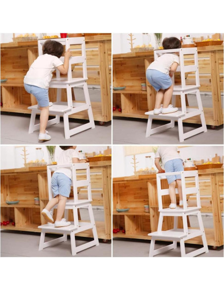 Escalera de Cocina SDADI Blanca para Niños 1-3 Años Escalera de Cocina SDADI Blanca para Niños 1-3 Años