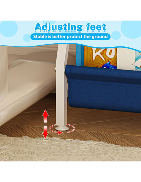 Estante Montessori Azul para Libros Infantiles 4 Niveles