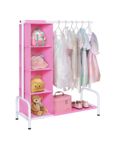 Rack de Ropa Infantil Univivi Rosa con Organizador Colgante