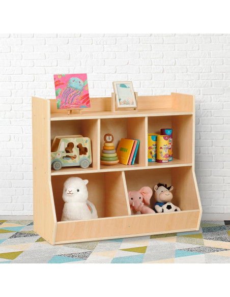 Estante de Juguetes Montessori OOOK, 5 Compartimentos, Madera