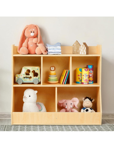 Estante de Juguetes Montessori OOOK, 5 Compartimentos, Madera