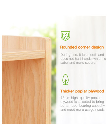 Estante de Juguetes Montessori OOOK, 5 Compartimentos, Madera