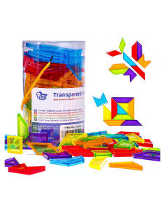 Bloques de Patrón Transparentes Pairez Toys 126 Piezas 6 Colores
