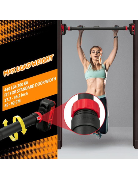 Barra de Dominadas Ajustable BouPower para Puerta 199.58 kg