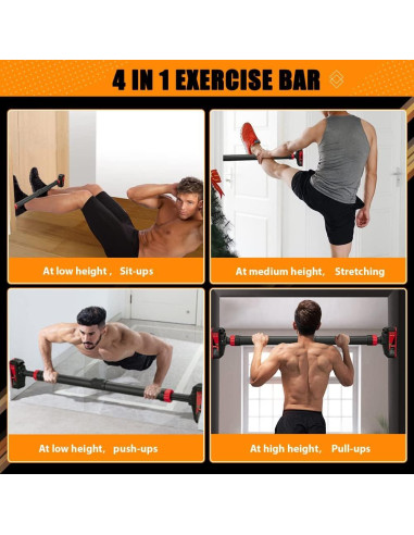 Barra de Dominadas Ajustable BouPower para Puerta 199.58 kg