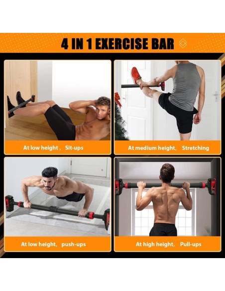 Barra de Dominadas Ajustable BouPower para Puerta 199.58 kg