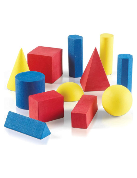 Bloques Sólidos Geométricos de Espuma hand2mind - Set de 12