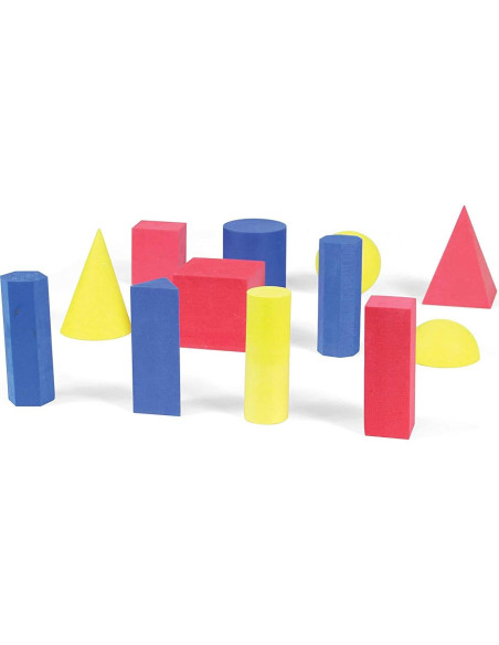 Bloques Sólidos Geométricos de Espuma hand2mind - Set de 12