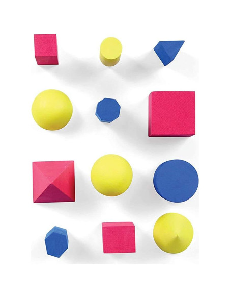 Bloques Sólidos Geométricos de Espuma hand2mind - Set de 12