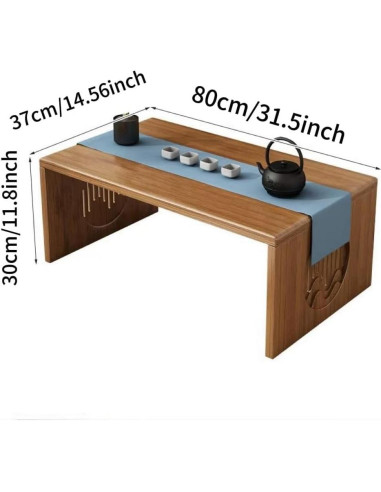 Mesa de café plegable Ekjkldo FD3 de bambú 80 cm