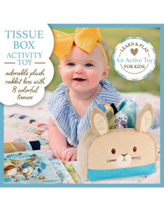 Caja de Pañuelos Sensorial Kids Preferred Peter Rabbit 8 Piezas 2