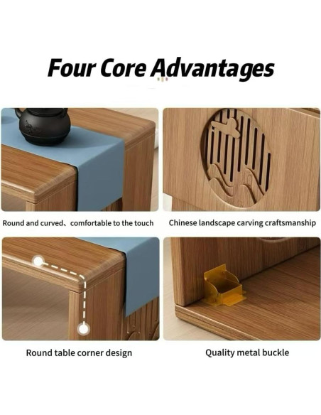 Mesa de café plegable Ekjkldo FD3 de bambú 80 cm