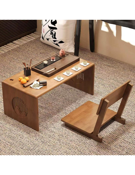 Mesa de café plegable Ekjkldo FD3 de bambú 80 cm