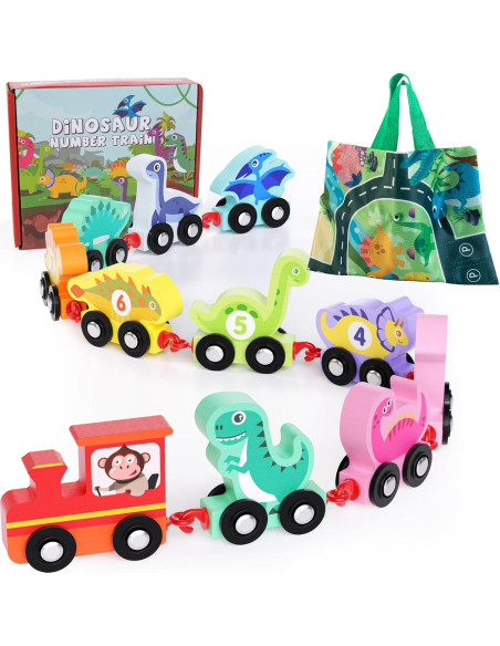 Juego de Tren de Dinosaurios de Madera ShenZhen MaxLink 0.49 kg