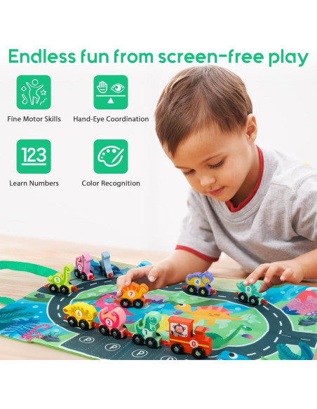 Juego de Tren de Dinosaurios de Madera ShenZhen MaxLink 0.49 kg