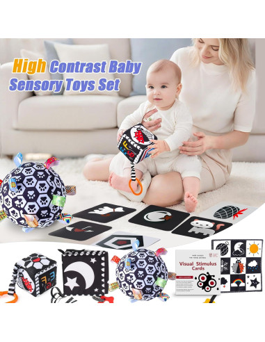 Juguetes Sensoriales Montessori Starrykids en Blanco y Negro