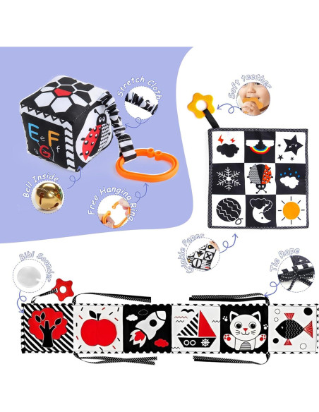 Juguetes Sensoriales Montessori Starrykids en Blanco y Negro