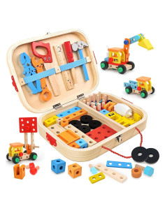Juego de Herramientas de Madera Edutree 56PCS para Niños 3-6 Años