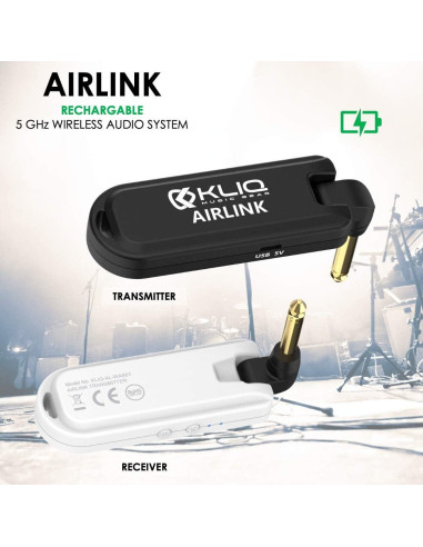 Sistema Inalámbrico de Guitarra KLIQ Airlink 5.8 GHz Recargable