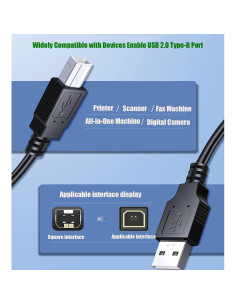 Cable USB 2.0 Alitutumao 5M A a B para Impresoras y MIDI 2