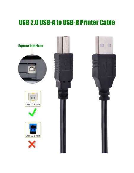 Cable USB 2.0 Alitutumao 5M A a B para Impresoras y MIDI