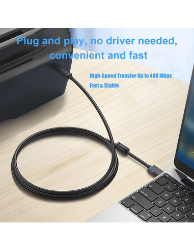 Cable USB 2.0 Alitutumao 5M A a B para Impresoras y MIDI