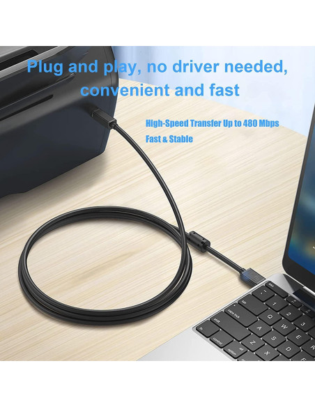 Cable USB 2.0 Alitutumao 5M A a B para Impresoras y MIDI