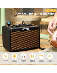 Amplificador de Guitarra Acústica JOYO AC-20S 20W Bluetooth 2