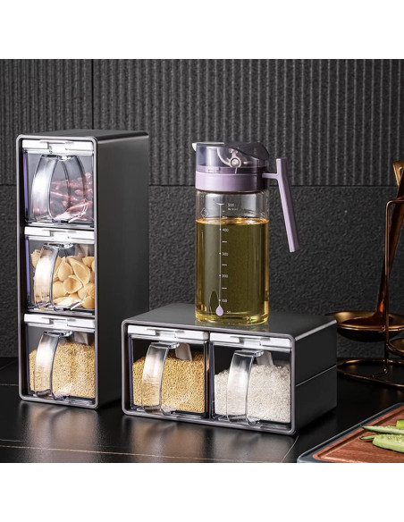 Contenedor de Especias Transparente Marwensed 3 Piezas