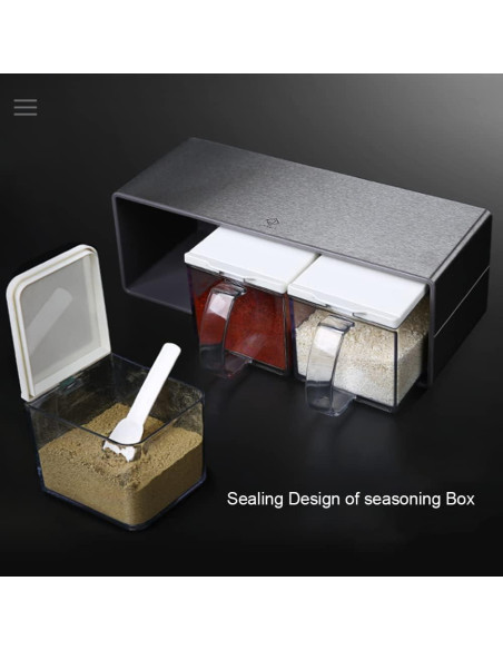 Contenedor de Especias Transparente Marwensed 3 Piezas