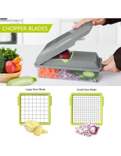 Picador de Verduras LHS 9 en 1 con 5 Cuchillas y Espiralizador 2