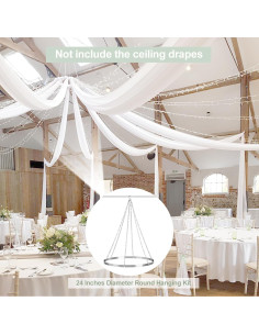 Kit de Hardware Metálico para Cortinas de Techo 60cm Fanqisi 2