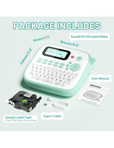 Etiquetadora EazeID D210S Verde Portátil 12mm Impermeable