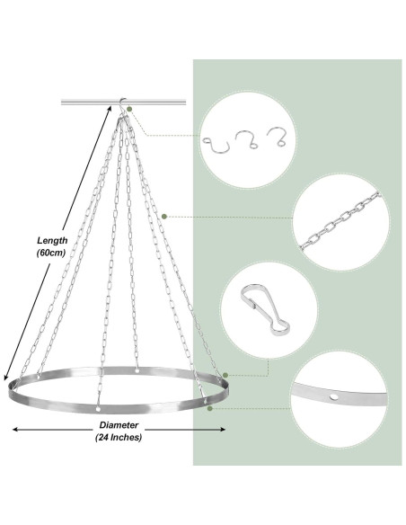 Kit de Hardware Metálico para Cortinas de Techo 60cm Fanqisi