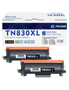 Cartucho de Tóner Negro TN830XL TRUINK Compatible 2 Paquete