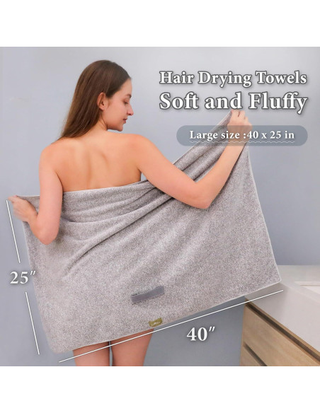 Toalla Envolvente para Cabello myHomeBody Gris 101.6x63.5 cm