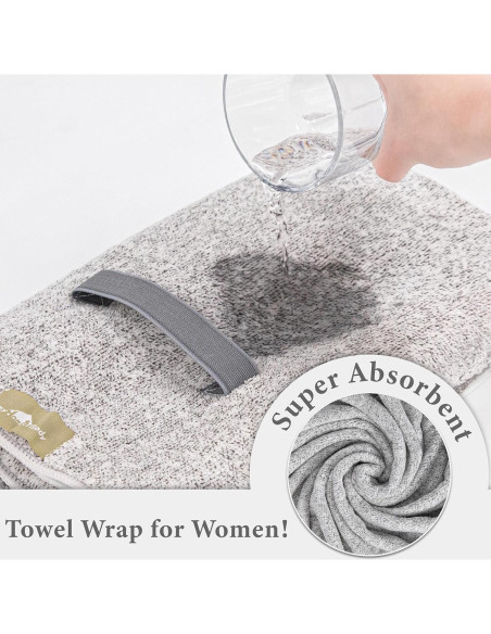 Toalla Envolvente para Cabello myHomeBody Gris 101.6x63.5 cm
