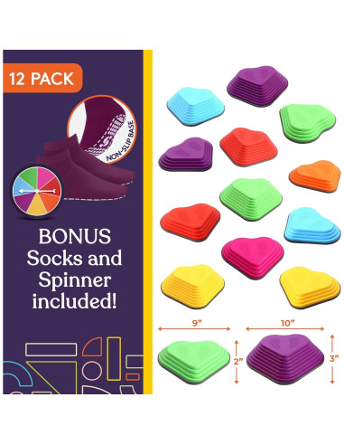 Piedras de Equilibrio Suministros Especiales Multicolor 12 Piezas