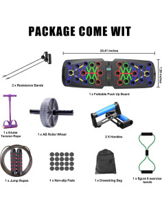 Tabla de Flexiones Plegable AMJBCX 30 en 1 con Bandas 2