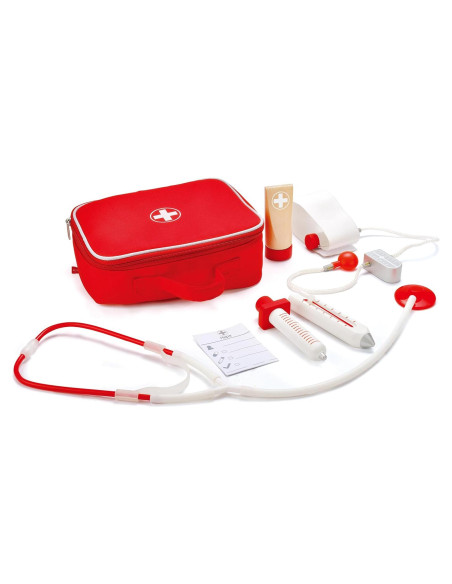 Hape Kit de Doctor de Madera con Estuche de Transporte 7 Piezas
