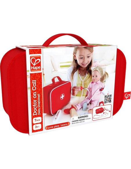 Hape Kit de Doctor de Madera con Estuche de Transporte 7 Piezas