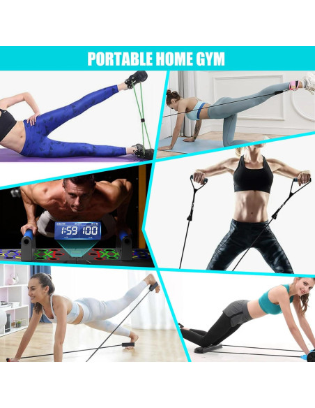 Tabla de Flexiones Plegable AMJBCX 30 en 1 con Bandas