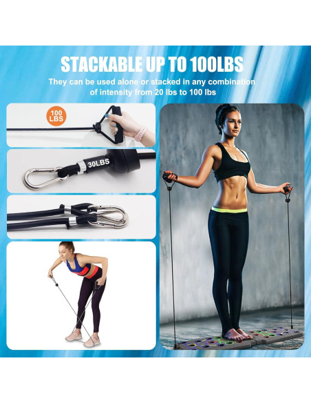 Tabla de Flexiones Plegable AMJBCX 30 en 1 con Bandas