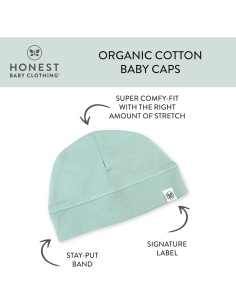 Gorros Reversibles para Bebés HonestBaby 100% Algodón Orgánico 2