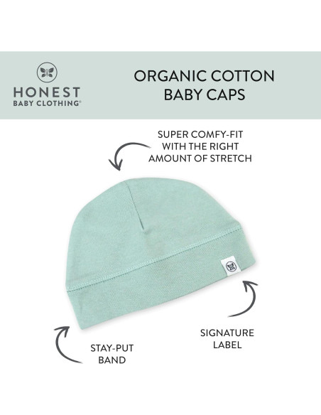 Gorros Reversibles para Bebés HonestBaby 100% Algodón Orgánico Gorros Reversibles para Bebés HonestBaby 100% Algodón Orgánico