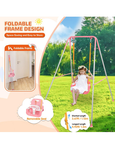 Columpio 3 en 1 Bighaki808 para Bebés y Niños Rosa